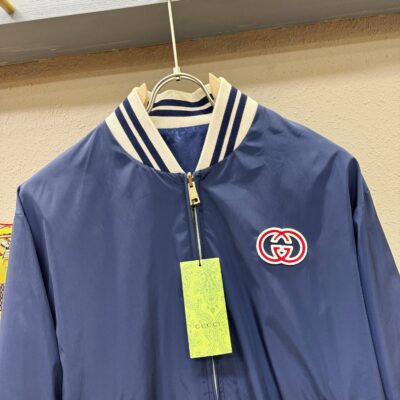 Gucci古驰原單秋冬新款雙面尼龍帆布夾克