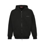 Gucci古驰高仿服飾24Fw小標刺繡太空棉拉鍊連帽衛衣