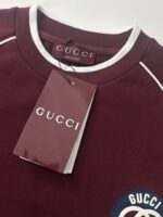 Gucci古驰高仿衣服2024新款雙G字母logo刺繡條紋圓領長袖衛衣
