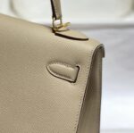 高品質Hermes愛馬仕新款斑鳩灰Epsom Kelly手提包25-28cm