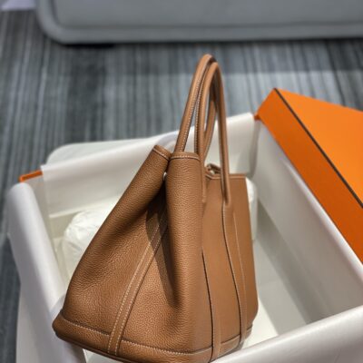 高仿包包Hermes愛馬仕新款金棕色gard party花園包手提包購物包30CM