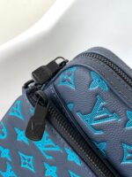 原單LV路易威登M46604藍色Monogram壓紋郵差包斜挎包