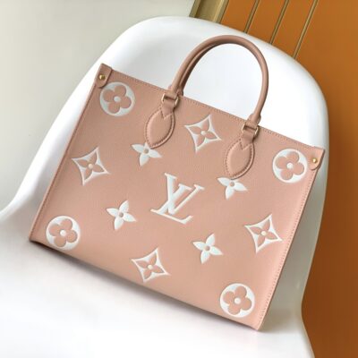 高仿LV路易威登M46286粉色ONTHEGO中號手袋Monogram牛皮手提包