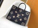 原單LV路易威登M47084藍色ONTHEGO中號手袋Monogram牛皮手提包