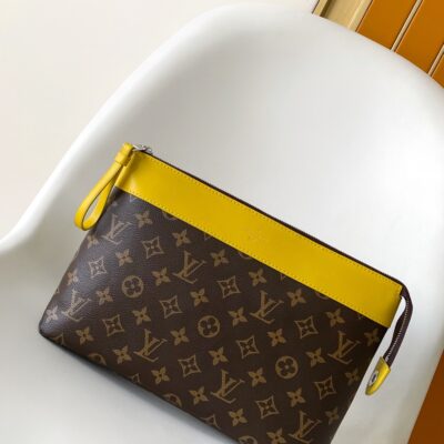 一比一LV路易威登 M13198黃色 Pochette Voyage Souple手拿