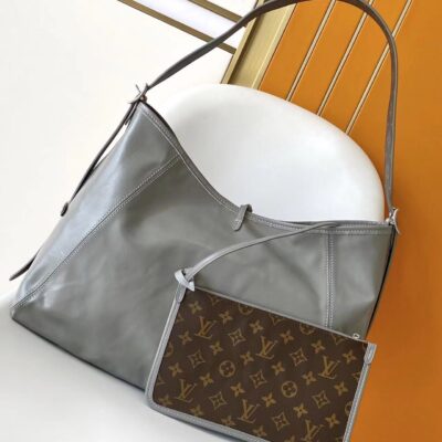 高仿LV路易威登灰色M12583本款CarryAll Dark中號手袋斜挎包