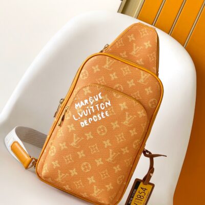 高仿奢飾品LV路易威登片M12869 AVENUE單肩包Damier Graphite帆布
