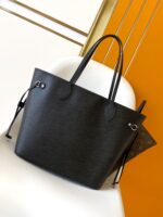 高仿奢飾品LV路易威登M11930黑色Neverfull中號水波紋手袋購物袋
