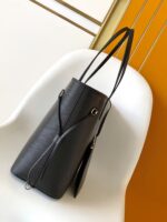 高仿奢飾品LV路易威登M11930黑色Neverfull中號水波紋手袋購物袋
