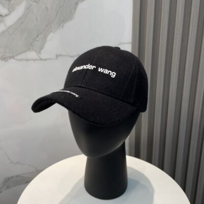 原單亞歷山大·王Alexander Wang新款黑色羊毛呢棒球帽