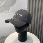 A貨亞歷山大·王Alexander Wang新款灰色羊毛呢棒球帽