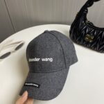 A貨亞歷山大·王Alexander Wang新款灰色羊毛呢棒球帽