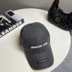 A貨亞歷山大·王Alexander Wang新款灰色羊毛呢棒球帽