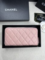 頂級復刻Chanel香奈兒粉色長夾錢包