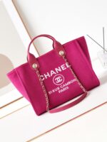 復刻Chanel香奈兒新款玫紅色海灘包 女款 沙灘包 防水 防沙 托特包AS3257
