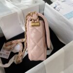 高仿精品Chanel香奈兒粉色牛皮寬肩帶單肩包AS4423