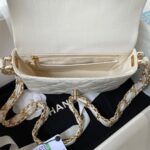 原單Chanel香奈兒白色牛皮寬肩帶單肩包AS4423