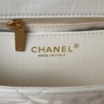 原單Chanel香奈兒白色牛皮寬肩帶單肩包AS4423