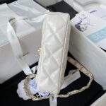 原單Chanel香奈兒白色牛皮寬肩帶單肩包AS4423