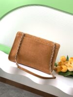 原單Chanel香奈兒新款棕色Vintage中古包雙口袋鏈條包AS6068 