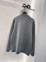 Gucci古驰頂級秋冬新款兩面穿撞色提花針織開衫