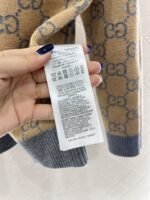 Gucci古驰頂級秋冬新款兩面穿撞色提花針織開衫