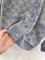 Gucci古驰頂級秋冬新款兩面穿撞色提花針織開衫