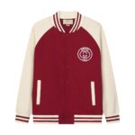 Gucci古驰頂級復刻2024秋冬季新款紅色拼接棒球服