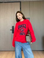 Gucci古驰高仿網站秋冬24SS新款紅色女款衛衣