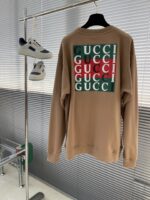 Gucci古驰頂級秋冬24SS新款卡其色雙G長袖衛衣
