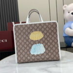 頂級GUCCI古驰605614小貓白皮托特包