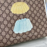 頂級GUCCI古驰605614小貓白皮托特包