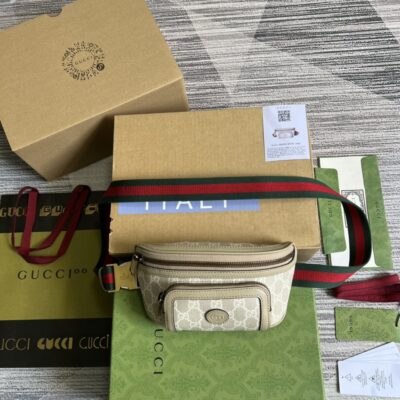 原單GUCCI古驰682933米膠布色腰包