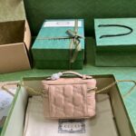 高仿精品GUCCI古驰723770肉粉色化妝包