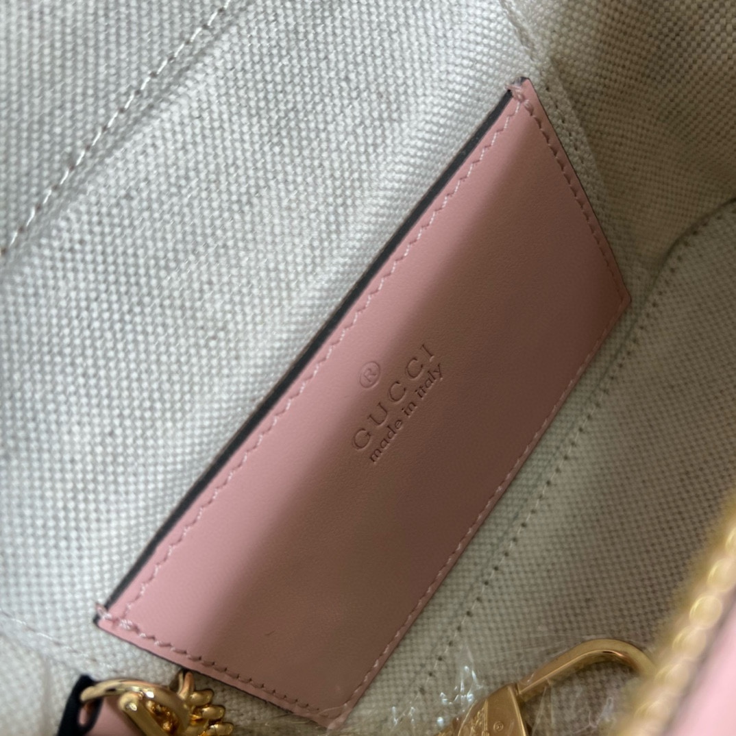 頂級GUCCI古驰723770淺粉色化妝包