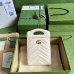 原單GUCCI古驰白色699756手機包女款小型斜背包