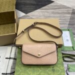 高仿精品GUCCI古驰772794淺粉色斜挎包