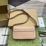 高仿精品GUCCI古驰772794淺粉色斜挎包