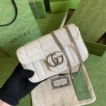 頂級GUCCI古驰白色雙G476433鏈條包