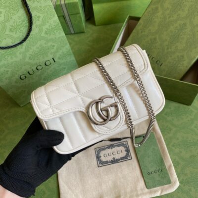頂級GUCCI古驰白色雙G476433鏈條包