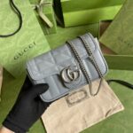高仿精品GUCCI古驰灰色雙G476433鏈條包