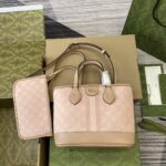 高仿GUCCI古驰雙811716灰粉托特包挎包