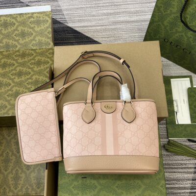高仿GUCCI古驰雙811716灰粉托特包挎包