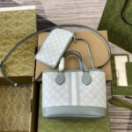 高仿精品GUCCI古驰雙811716灰藍托特包挎包