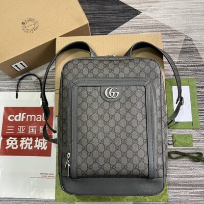 高仿奢飾品GUCCI古驰雙745718灰色雙肩包背包
