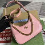 頂級GUCCI古驰雙女款粉色731817腋下包肩包