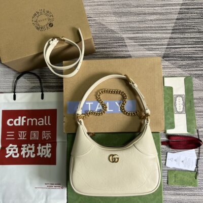 高品質GUCCI古驰雙女款象牙白731817腋下包肩包