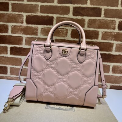 高品質GUCCI古驰雙728236淺粉色女款托特包挎包