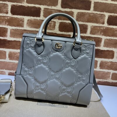 頂級GUCCI古驰雙728236灰色女款托特包挎包