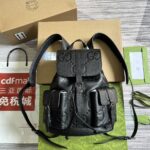 高仿包包GUCCI古驰雙739503黑色雙肩包背包